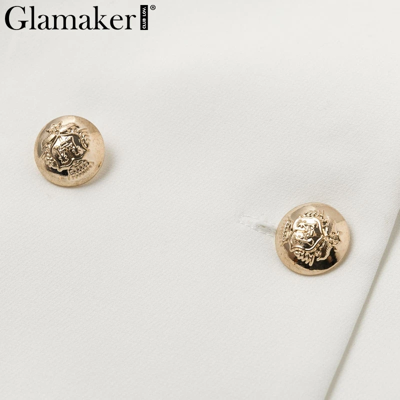 Glamaker, Сексуальное Лоскутное Платье-Блейзер, женское белое двубортное осеннее короткое платье, женские элегантные зимние вечерние платья, облегающее платье