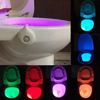 

8 color LED Corridor Toilet Lamp Human Body Motion Sensor Infrared Induction Toilet Lid Lamp Hanging Home Lamp