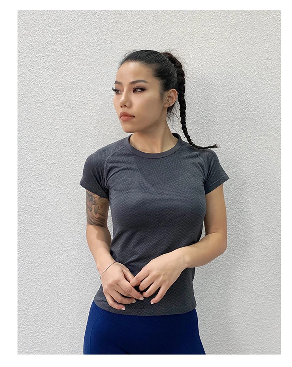 Женская бесшовная спортивная рубашка для фитнеса GUTASHYE, спортивная одежда для женщин, топ с коротким рукавом для занятий йогой, тренировками, тренировками
