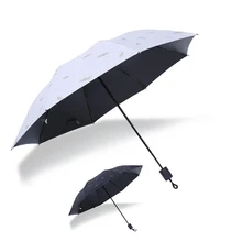 Basupply 1Pc Feather Wind Resistant Sun Umbrella Rain Women Luxury Big Windproof Men Umbrellas For Three Folding 8K Parasol