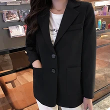 ^#Cheap 2019 new women's jacket small suit Autumn Fashion Loose Long Sleeve Single Breasted Ladies Suit Blazer Female office jacket top ^#Cheap 2019 new women's jacket small suit Autumn Fashion Loose Long Sleeve Single Breasted Ladies Suit Blazer Female office jacket top