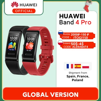 Глобальная версия Huawei Band 4 Pro Amoled 0,95 'металлический материал, кислородный тест, датчик сердечного ритма, браслет для сна