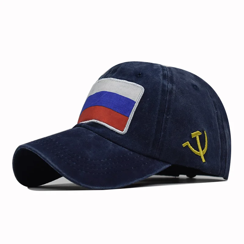Флаг России стандартная вымытая винтажная Кепка Дамская Повседневная вышитая бейсболка для папы, Мужская кепка Skully - Цвет: style 1