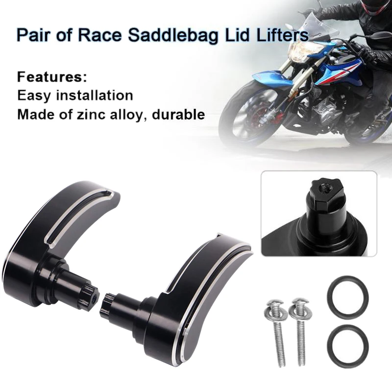 

CNC Saddlebag Latch Covers Saddlebag Lid Lifters for Harley Touring Street Glide Road King FLHR FLHX 2014-2018