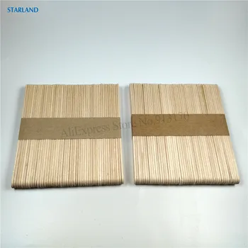 100 In 1 Ice Cream Sticks Birch Wood Popsicle Sticks Ice-lolly DIY Craft Wooden Stick Length 11.4cm 2 Lots 50pcs/lot