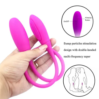 Rechargeable Dual Vibrator 7 Speeds Double Head Jump Egg Bullet Dildo Vibrator Anal Butt Plug Adult Sex Toy For Couple Men Women 3