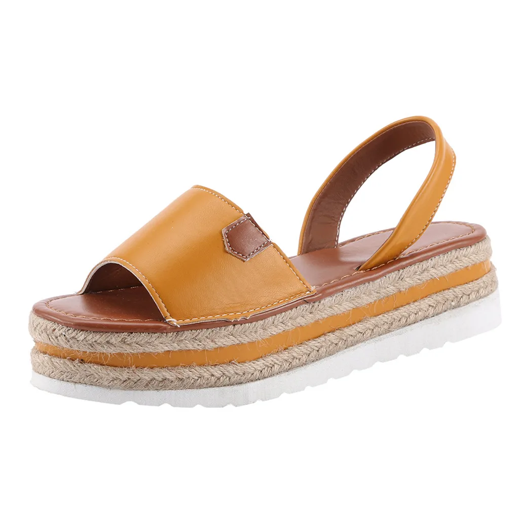 SAGACE Women Sexy Sandals 2020 Hot Summer Straw Platform Shoes Casual Woman Roman Sandal Solid Color Female Fashion Footwear|Пляжные и