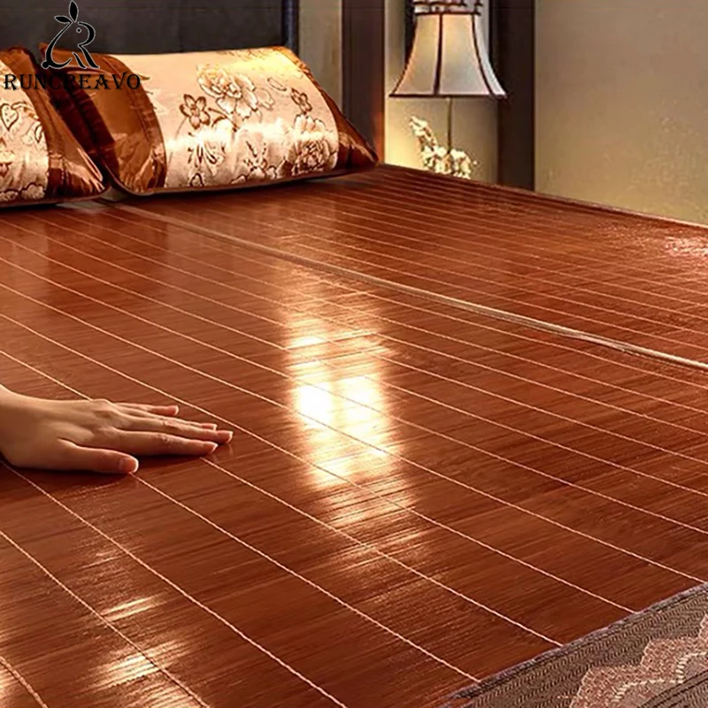 Bamboo Mat 1.8m Bed 1.5 Straw Mat 1.2m Double sided Mattress Folding