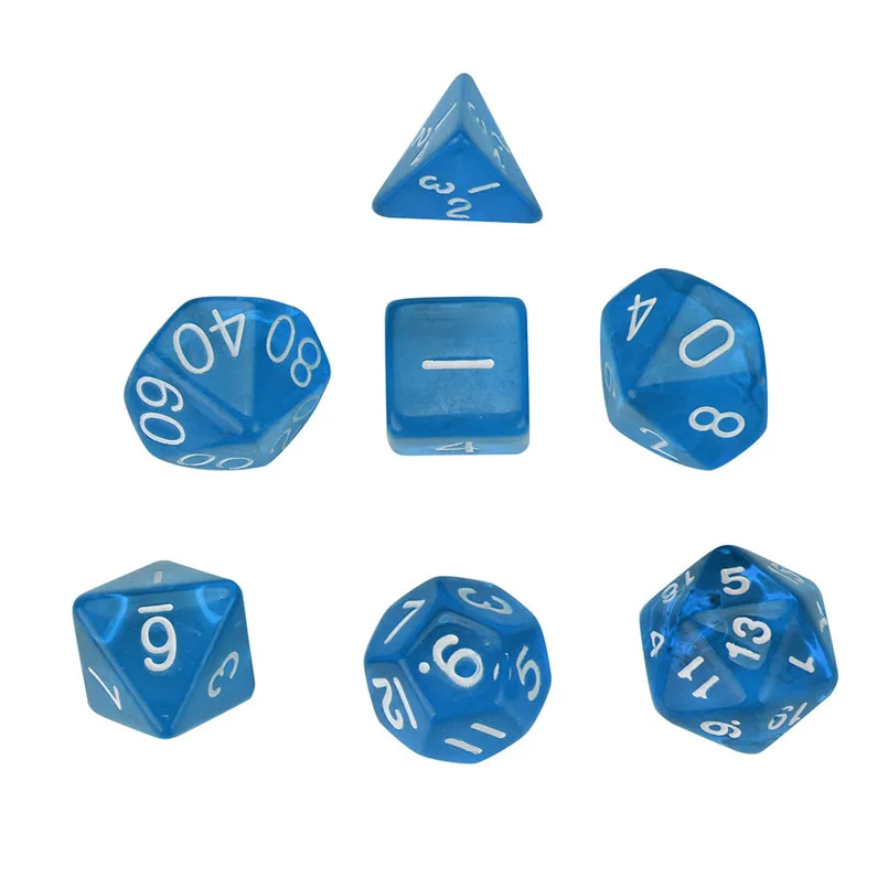 7Pcs 20 multi-faced dice sets pearl D20 multi-faced dice set TRPG entertainment game lovers resin poly freaky dice d20 30A20 (17)