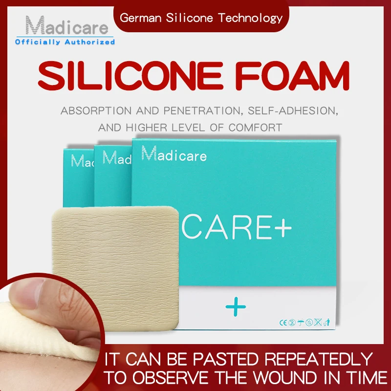 Madicare medical silicone Foam Dressing Border Adhesive Waterproof