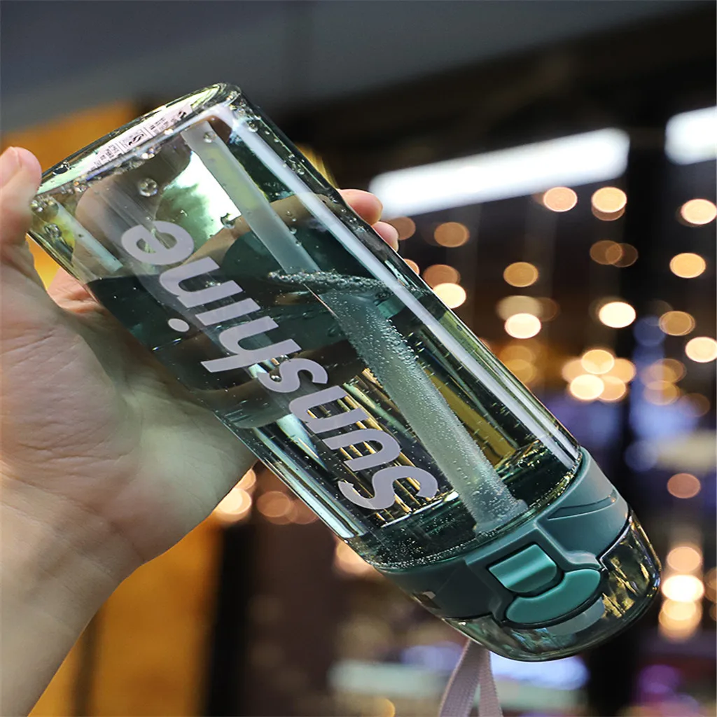 Бутылка для воды тритановый пластиковый модный большой емкости бутылки термостойкие Флип Led Соломенная бутылка для воды напитков Спорт Hiking19JUL25