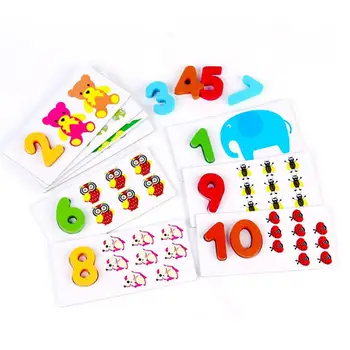 

Kids Early Educational Toy Arithmetic Numbers Card Cartoon Jigsaw Wooden Puzzles Early Educational Toys for Children