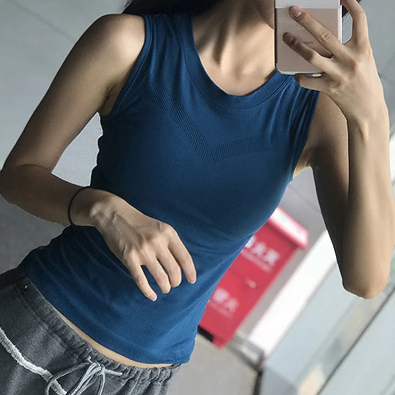 Летний женский жилет для йоги Женская футболка для бега фитнес костюм впитывающая дышащая одежда спортивный жилет без рукавов