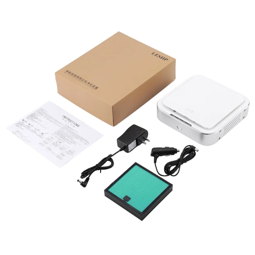 

LESHP Anion Air Purifier Electrostatic Adsorption Dust Removal Intelligent Stepless Speed Control for Car Home Office