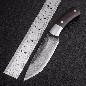 

Outdoor Tactical Fixed Knives High-carbon steel Damascus pattern Knife Handmade camping Hunting Knife EDC tools Free shipping