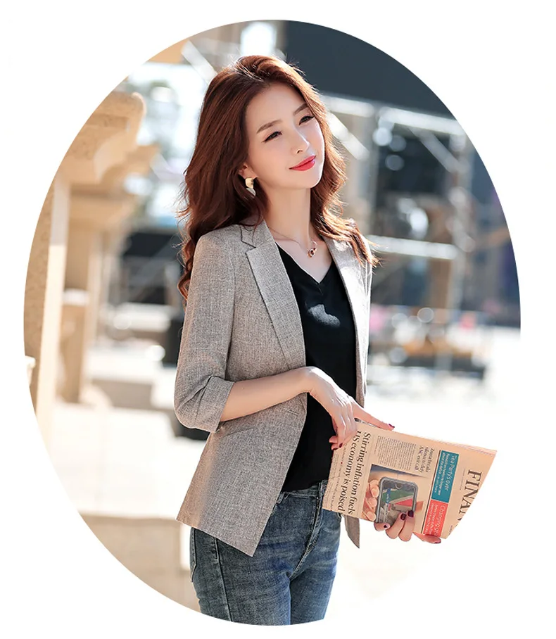 Spring Autumn Fashion Blazer Jacket Women Suit European Work OL Thin Suit Blazer Long Sleeve Mujer Blazer Outerwear 12