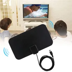 1 Set 50 Mile Range Ultra-thin Digital Indoor Antena TV HDTV Antenna High Signal Cable Signal Amplifier TV Male HDTV Antenna