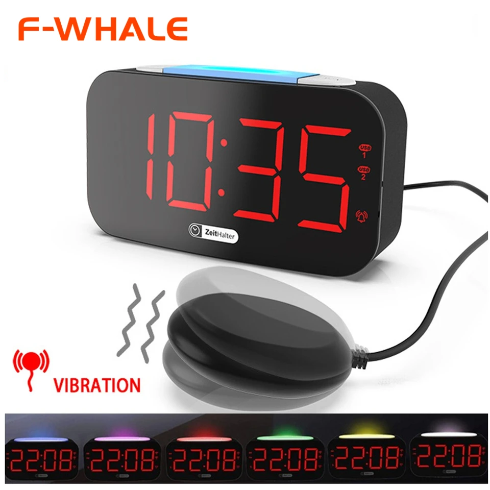 Mesqool Rechargeable Vibrant Réveil pour Dormeurs