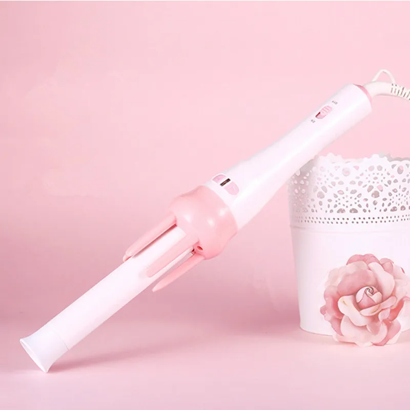 

Automatic Hair Curling Iron Automatic Instant Curler Titanium Ceramic Wand Rotating Waver 1.1 Inch Barrel Dual Voltage Pink