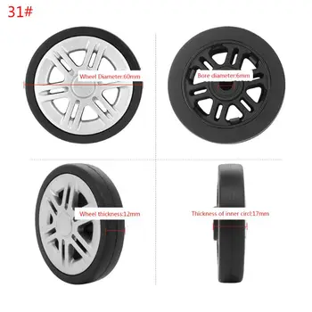 

1PC Luggage Plastic Swivel Wheels Rotation Suitcase Replacement Casters K9FE