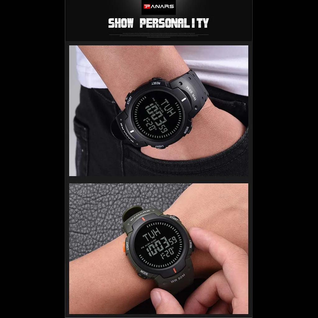 Компас цифровые наручные часы ударопрочный водонепроницаемый мужские спортивные часы многофункциональные военные часы erkek kol saati