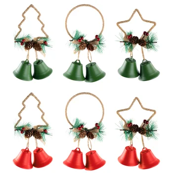 

6pcs Christmas Tree Bell Decoration Adorable Lovely Christmas Tree Bell Bell Pendant for Cafe Home