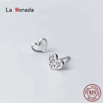 

La Monada Stud Earrings For Women Silver 925 Minimalist Asymmetrical Heart Fine Women Earrings Jewelry Stud Earrings 925 Silver
