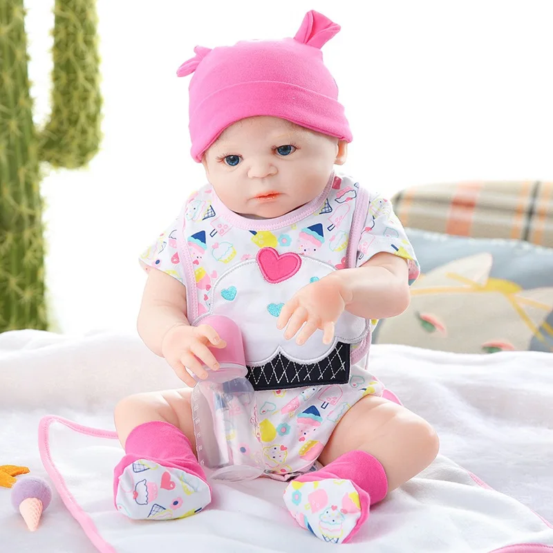 

JULY'S SONG 55CM Bebe Doll Reborn Toddler Girl Doll Full Body Soft Silicone Realistic Baby Bath Toy Waterproof