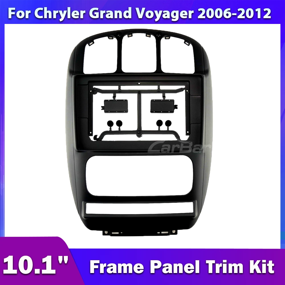 Carbar10.1 pulgadas 2 Din Marco de Radio de coche para Chrysler Grand Voyager 2006 2012 Audio Fascia Kit de Panel de accesorios flexible de parachoques| -