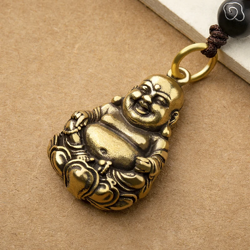 buddha tag keychain pendants brass (9)