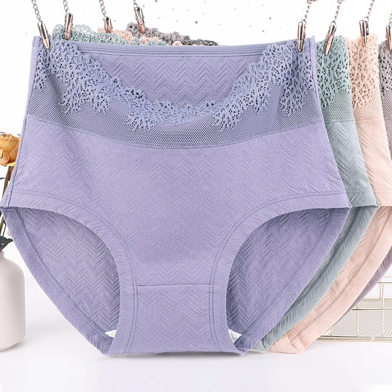 

Braguitas de algodón puro para mujer, ropa interior de cintura alta, de talla grande ropa interior mujer белье для сека