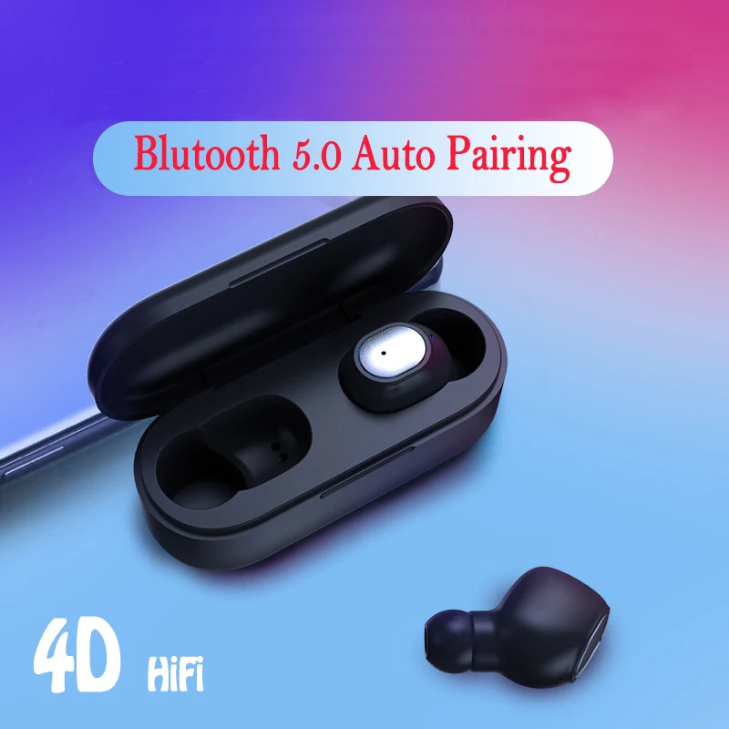 

TWS V5.0 Wireless Headphone Earphone Bluetooth Headset HiFi Stereo Headphone Bluetooth Earbuds IPX5 Waterproof Earphone White