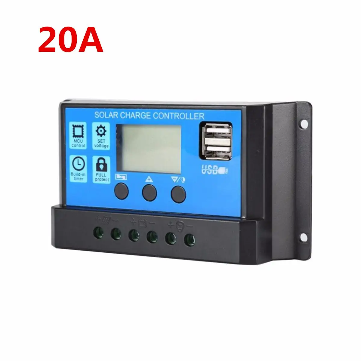 20A Controller Панели солнечные 25W 18/12/5V Dual USB Автомобильное зарядное устройство солнечные батареи для сварочного шлема с автомобильным Зарядное устройство+ 10/20 Вт, 30 Вт, 50A Солнечный Зарядное устройство контроллера для кемпинга телефон Зарядное устройство - Цвет: 20A Controller