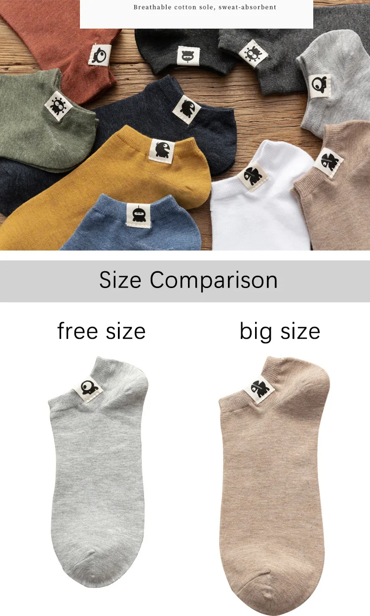 Men Ankle Socks 10 Pairs | Large Size Thin Low Cut Cotton Spandex Summer Breathable Casual Wear