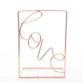 

2020 New 2Pcs/Pair Creative Love Shaped Metal Bookends Desk Storage Holder Shelf Book Organizer Stand
