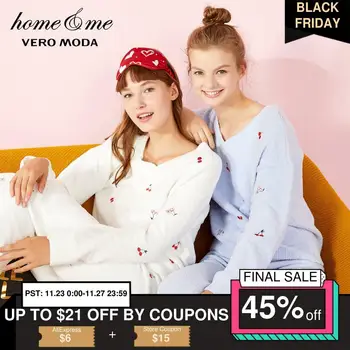 

Vero Moda Women‘s Two-piece Toweling Long-sleeved Loungewear Pajamas Sets | 3194K6505