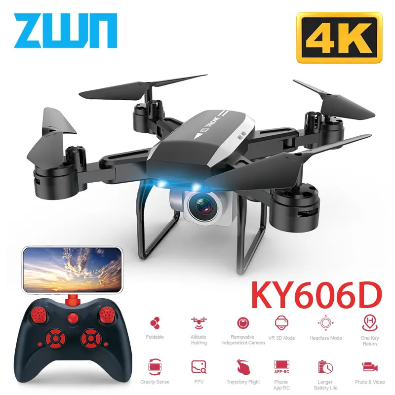 KY606D Дрон с FPV wifi 480P 1080P 4K HD Двойная камера или без камеры Квадрокоптер 20 минут время