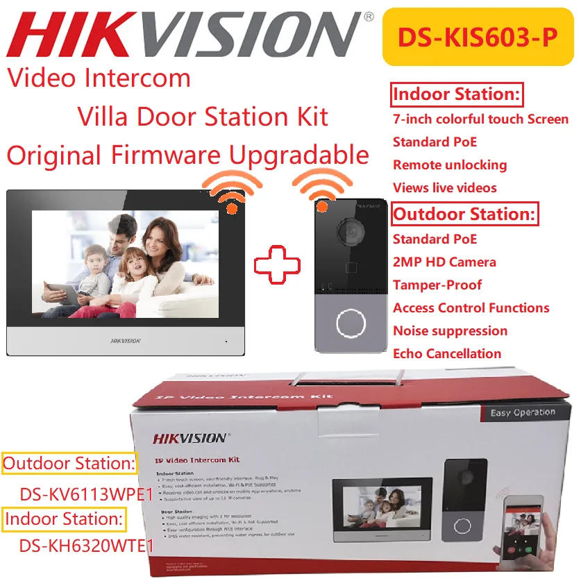 Hikvision Original Video Kit DS KIS603 P Indoor Monitor Phone