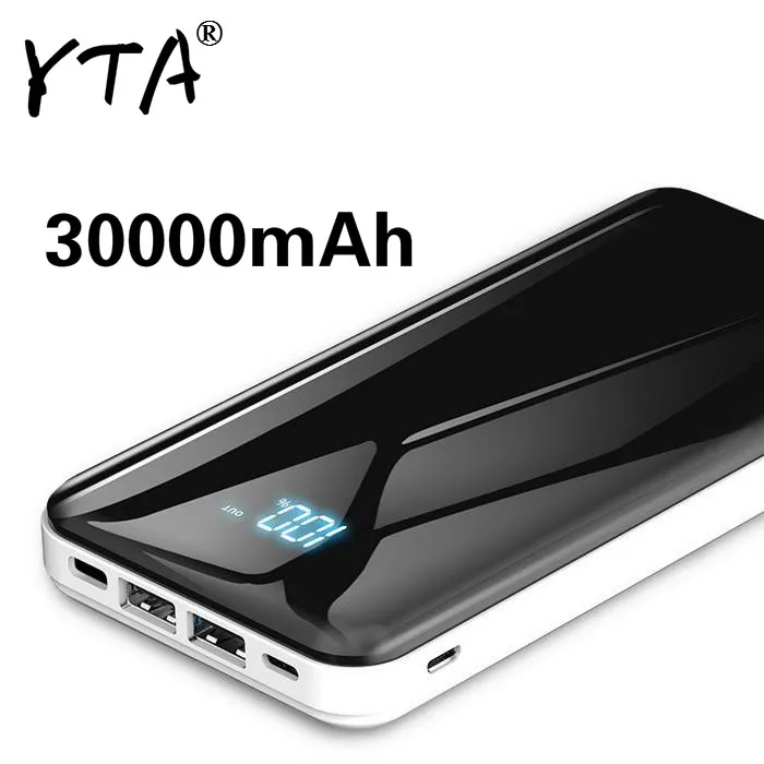 

30000mAh Powerbank Portable External Battery USB Output Digital Display Fast Charge Power Bank For Xiaomi MI iPhone X Note 8