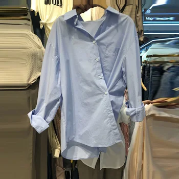 

Korean Style Fashion Shirt Women Spring New 2020 Long Sleeve Cotton Ladies Blouses and Tops Korean-Style Women Clothing
