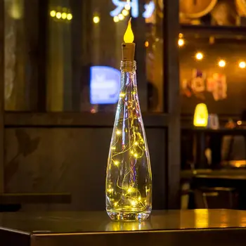 

1/10PCS Flameless Candle Wine Bottle Cork LED String Lights Christmas Copper Wire Wine Bottle Lights For Party Wedding Decor