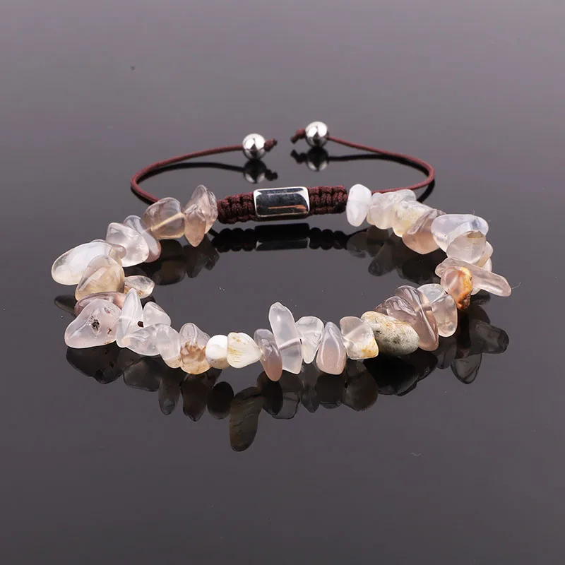 New Fashion Natural Stone Chips Beads Cord Macrame Adjustable Bracelet Jewelry Gift Women - Image 6