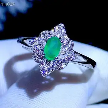 

Natural emerald Ring fashionable gem quality 925 silver 3x5mm 1pc