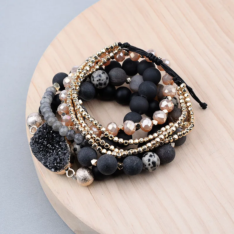 BOJIU-Natural-Matte-Stone-Bracelets-Set-For-Women-Gold-Tiny-Hematite-Black-Drzuy-Onyx-River-Stone (1)