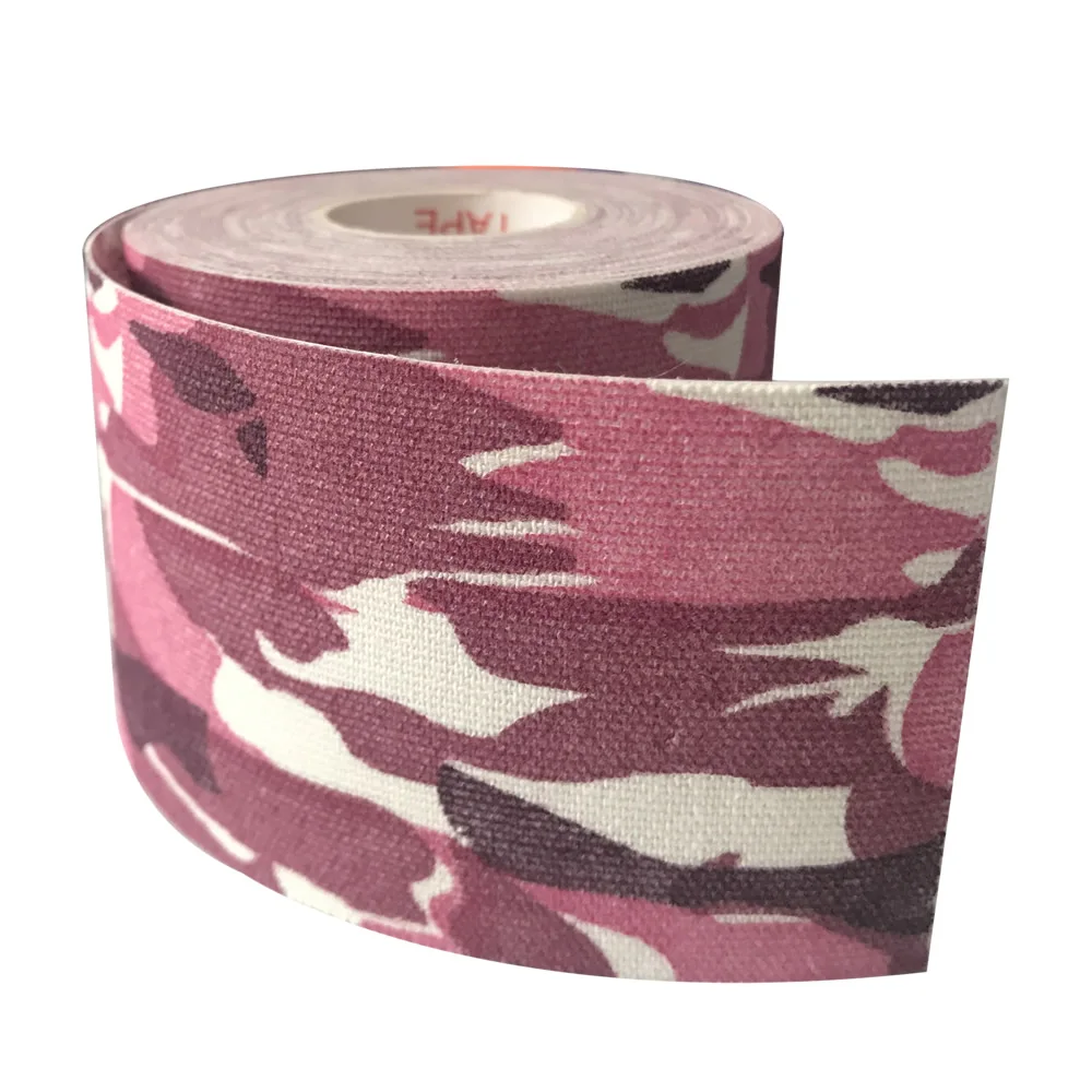 Camo Purple 6 рулонов водонепроницаемый хлопок эластичная кинезиологическая лента клейкая повязка колено локоть протектор мышечная спортивная лента ширина 2,5-5 см - Цвет: Camo Purple