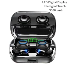 Tws 5,0 наушники 3500 мАч Внешний аккумулятор Bluetooth беспроводные наушники сенсорные вкладыши Водонепроницаемая гарнитура с микрофоном аурикулярный fone