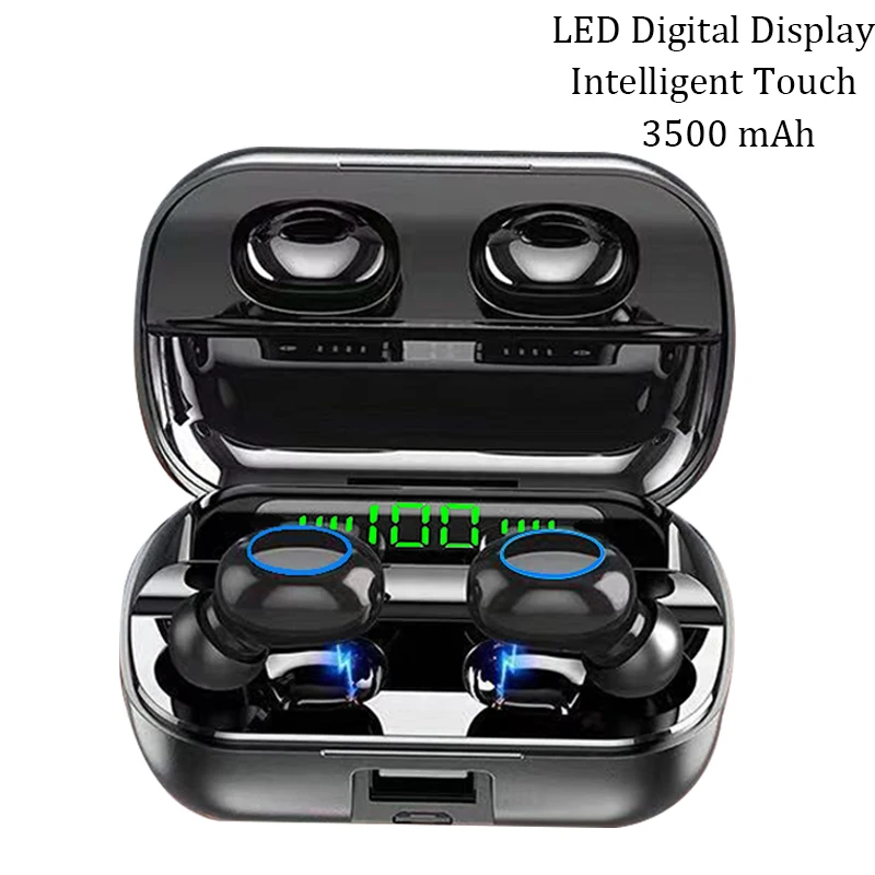 Tws 5,0 Kopfhörer 3500 mAh Power Bank Bluetooth Drahtlose Kopfhörer Touch In Ohr Wasserdichte Kopfhörer mit Mic ohr fone