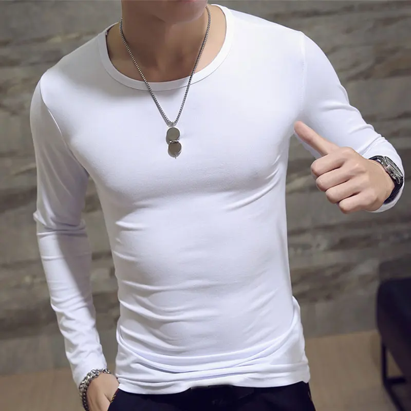 white t shirt Long Sleeve T-Shirt Male Female Cotton Comfort Short Tees Boy Basic Men Women Tshirt Fille Slim Fit Plain Tee Shirt Solid Autumn designer shirts