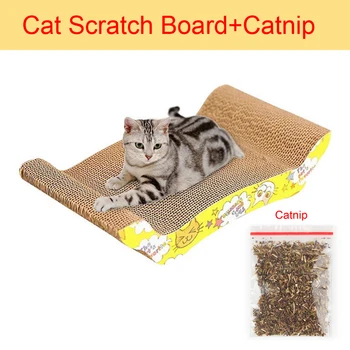 

1pc Pet Cat scratcher Scratching Corrugated Board Grinding Claw Plate+Catnip 44x22cm (Random pattern)
