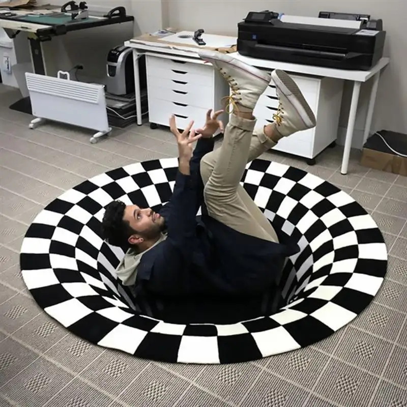 1pc Polyester Fiber Illusion Non-Skid Floor Rug Ground Carpet Mat for Accessories Decoration Home | Дом и сад